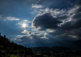 Sunny sky with clouds